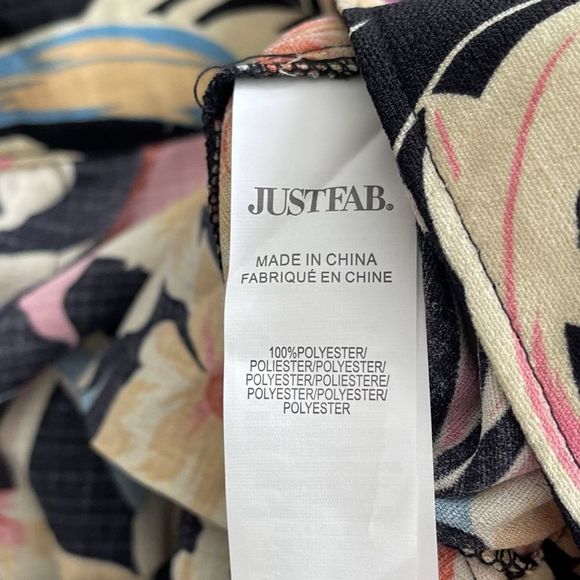 JUST FAB Floral Hugh Waisted Wide Leg Split Pants size XL NWT - Picture 5 of 5